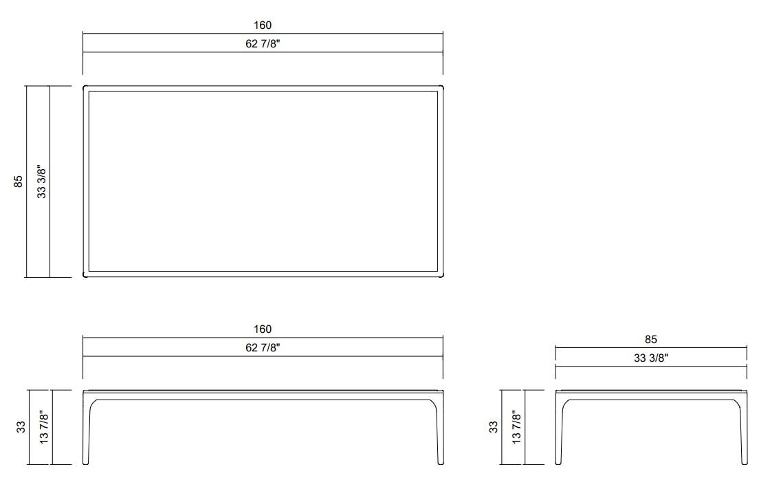 MESA CENTRO 160X85 CM MOGANO