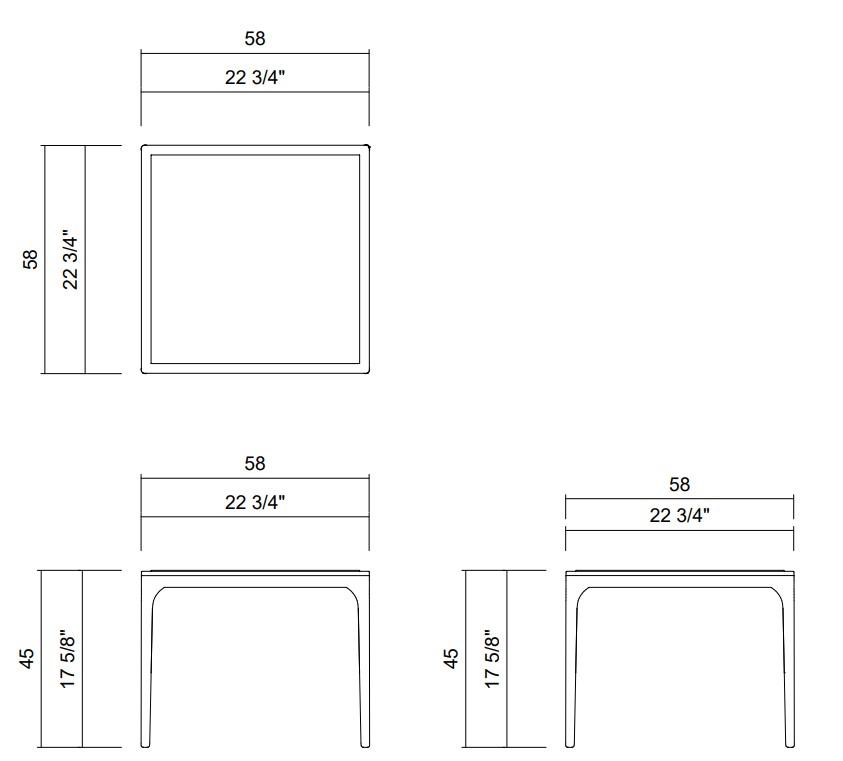 MESA LATERAL 58X58 MOGANO