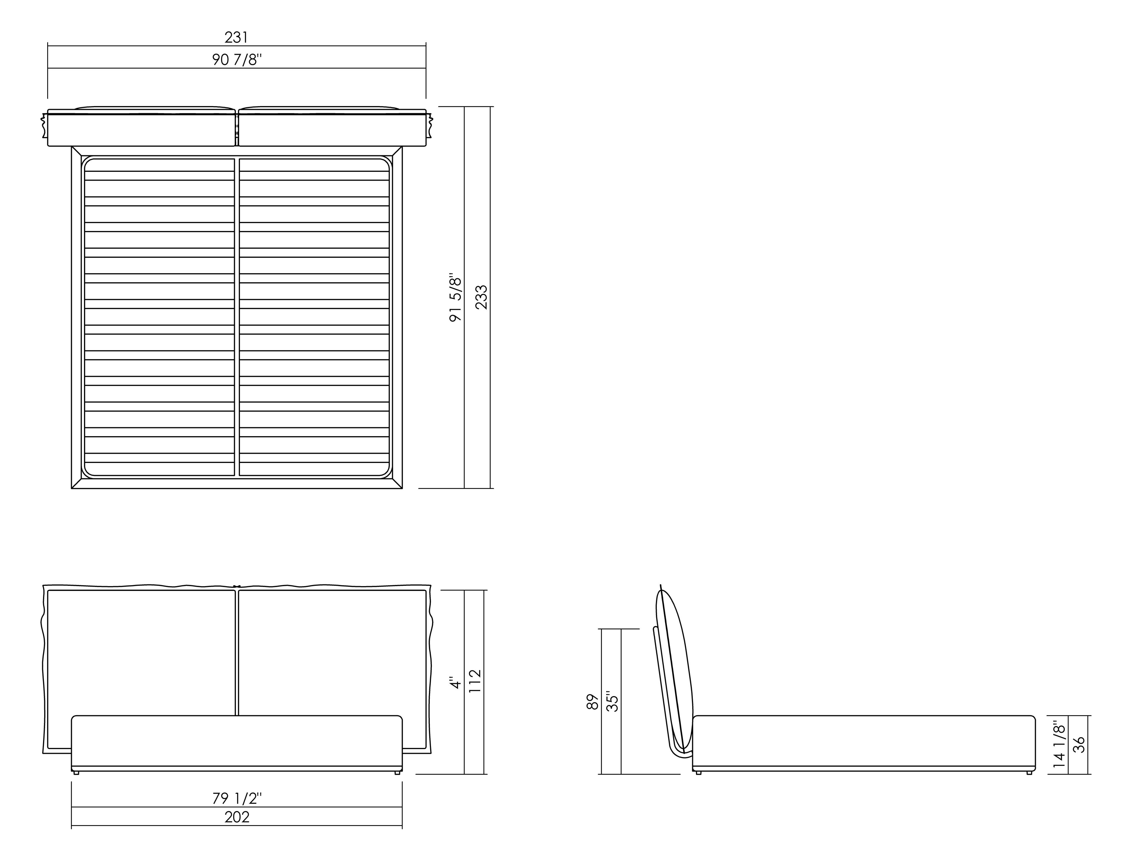 VITTORIA BED - MATTRESS 75 7/8" X 79 7/8"