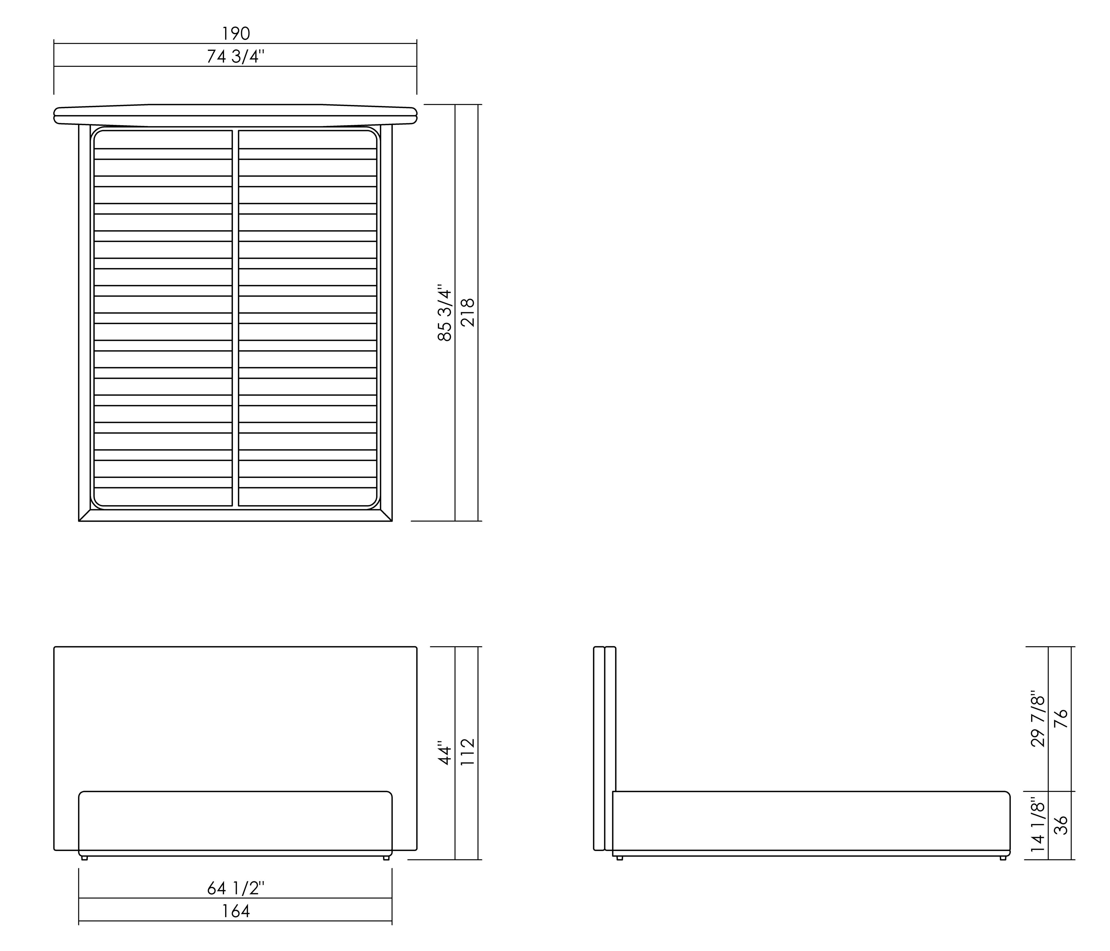 SERENA BED - MATTRESS 59 3/4" × 79 7/8"
