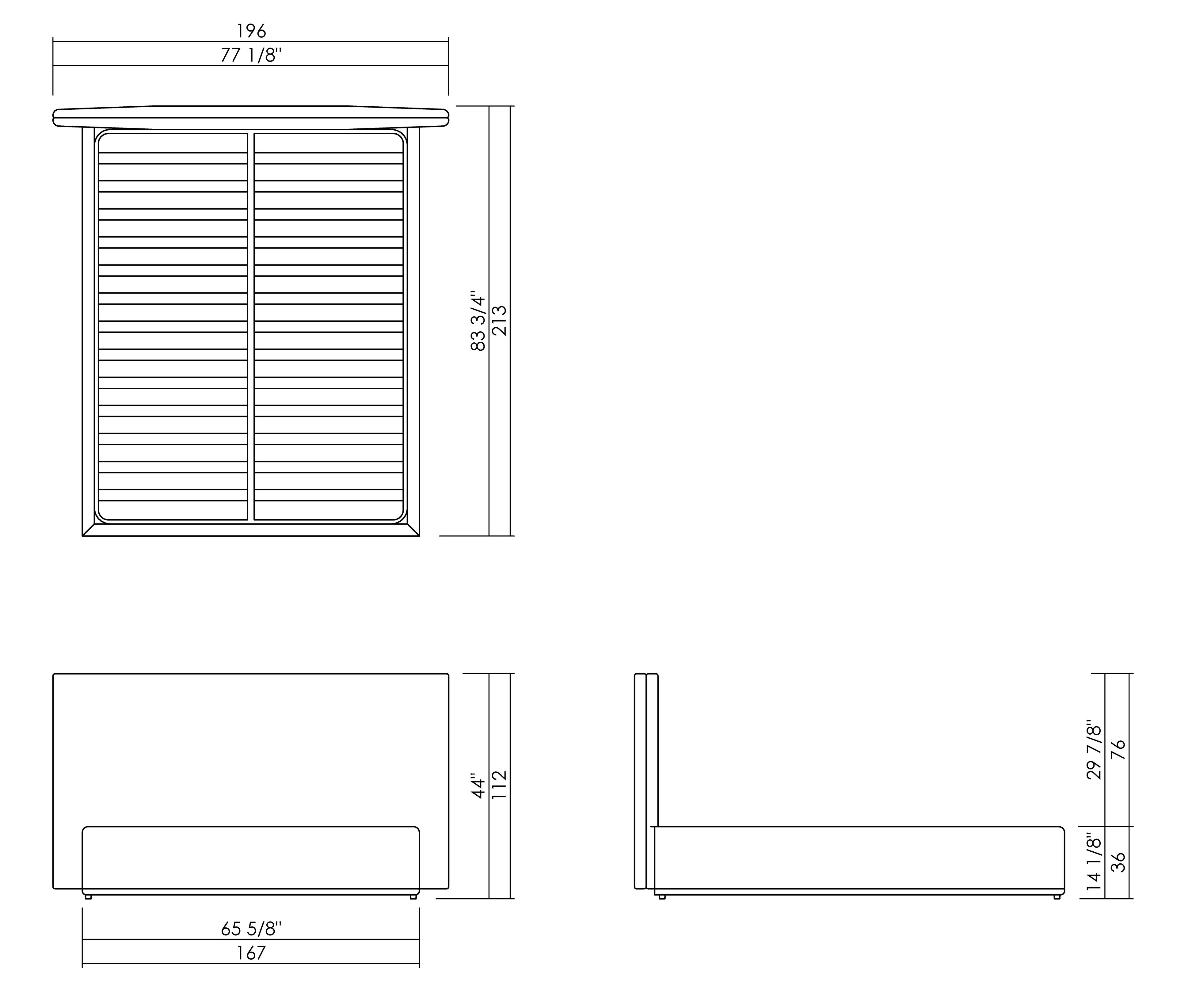 SERENA BED - MATTRESS 62 1/8" × 77 7/8"
