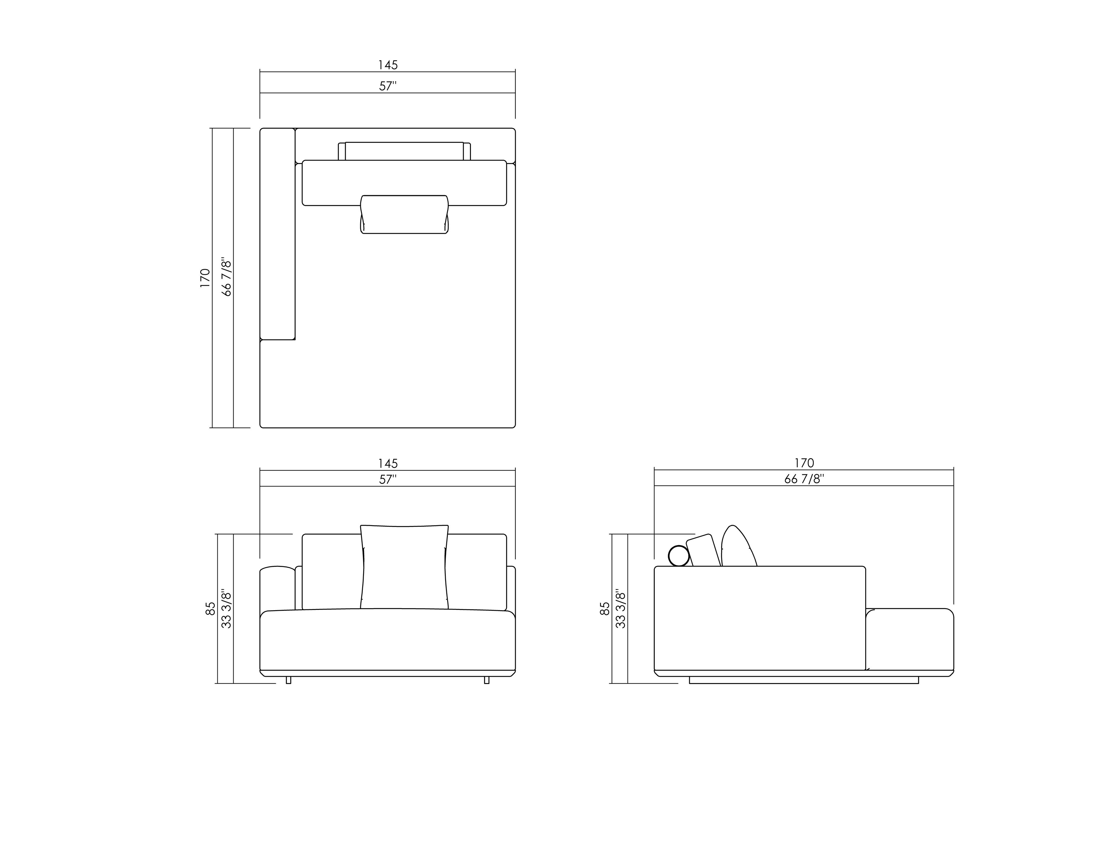 GALILEO RIGHT/LEFT CHAISE 57"