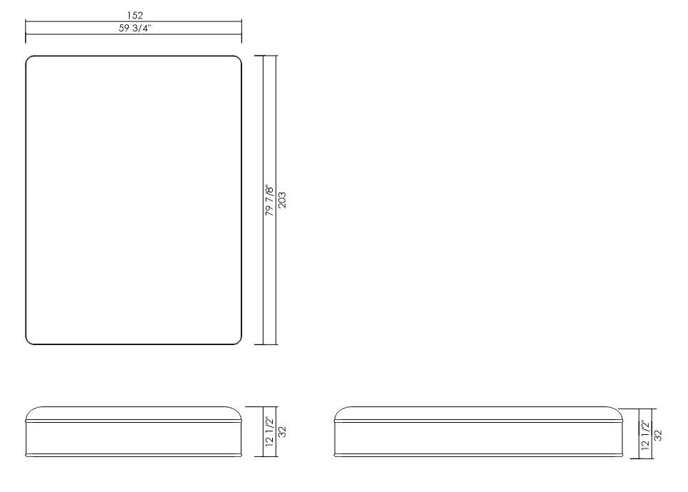 MATTRESS 59 3/4" X 79 7/8"
