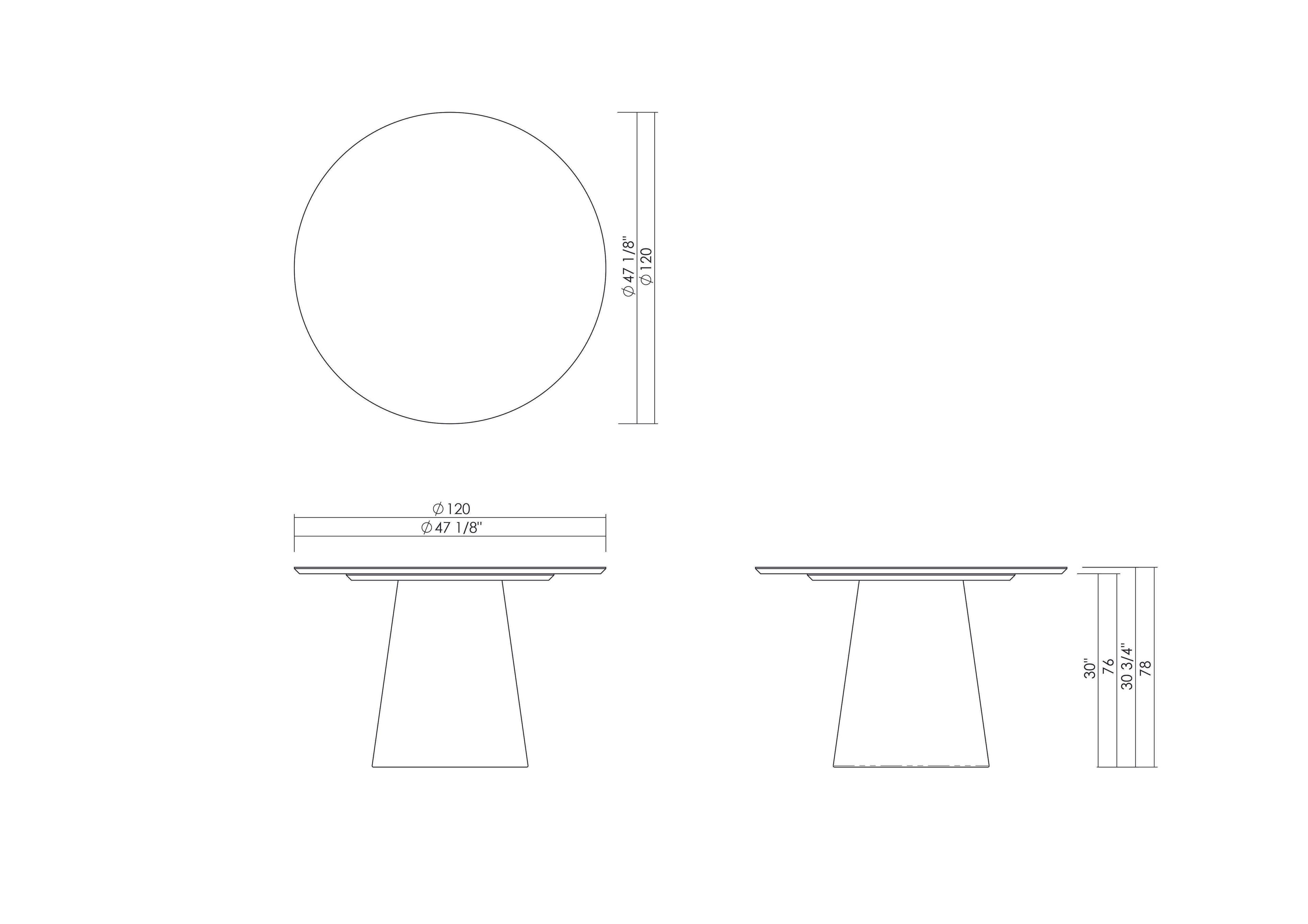 CONO DINING TABLE 47 1/8"