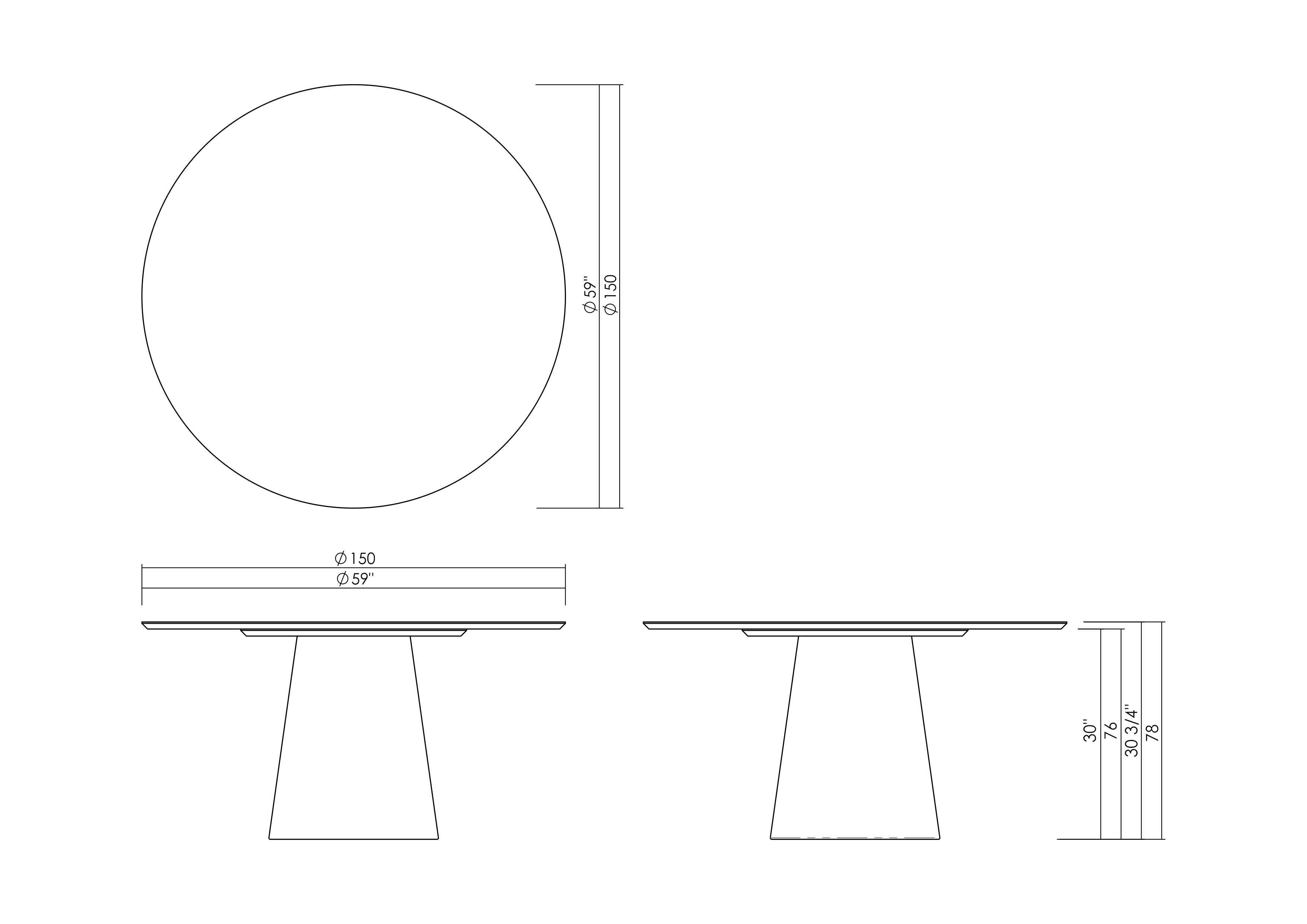 CONO DINING TABLE 59"