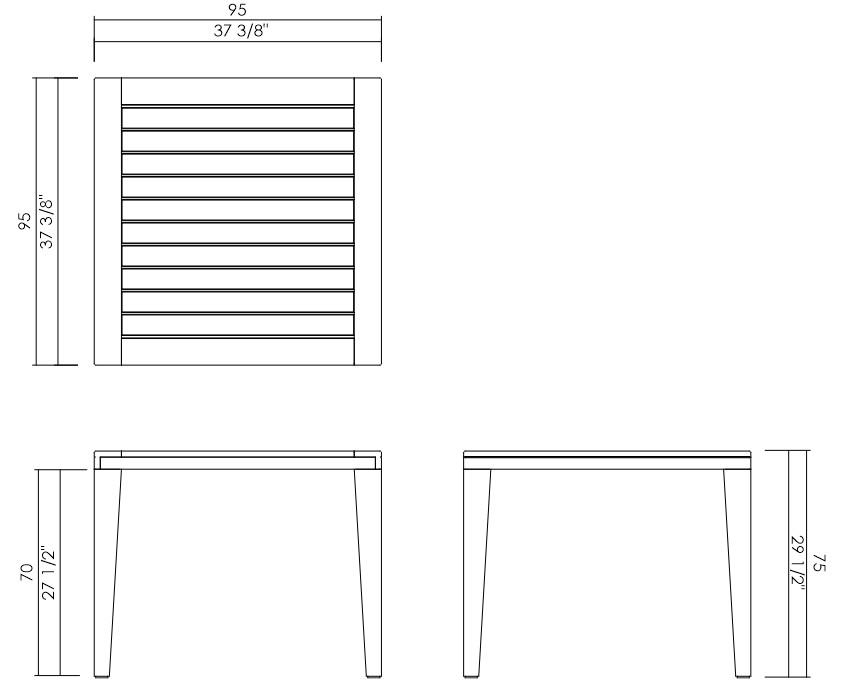 MYKONOS DINING TABLE 95 x 95