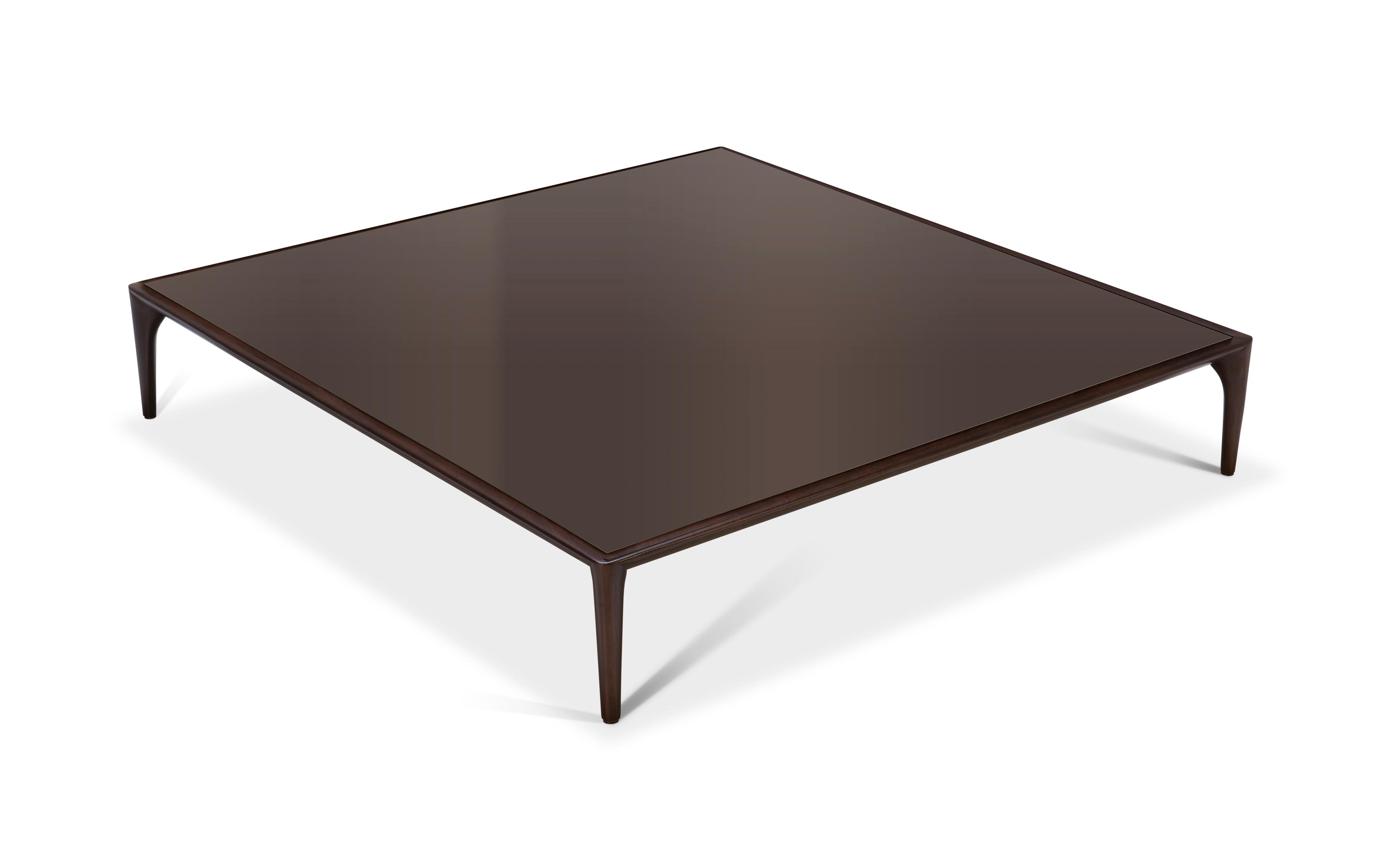 MESA CENTRO TOPE VIDRIO MOGANO