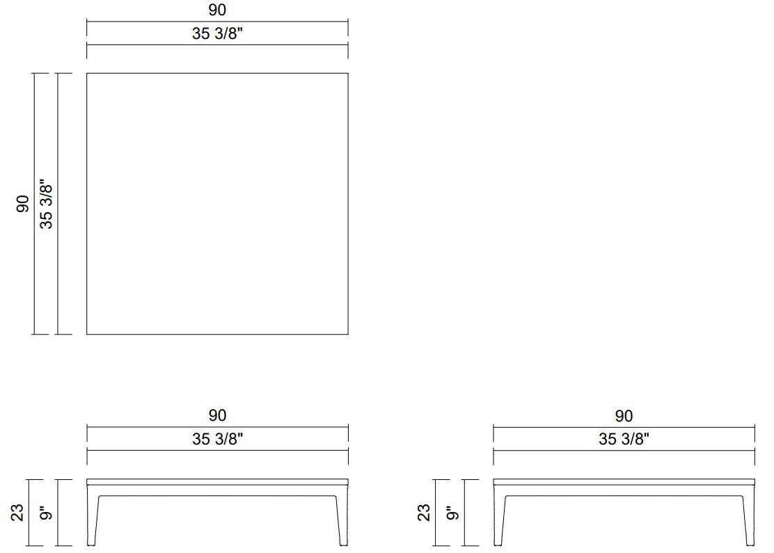 MESA CENTRO 90X90 CM TOPE MADERA CONECTA