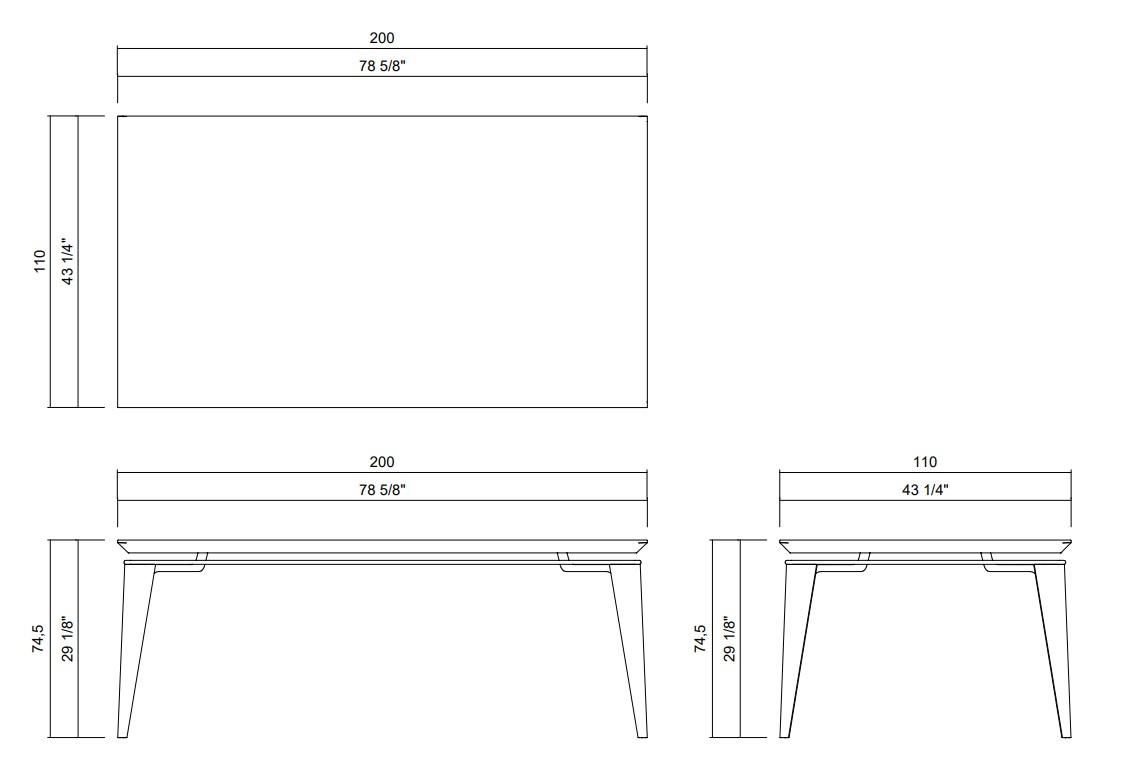 MESA JANTAR 200 X 110 CM ANTARES
