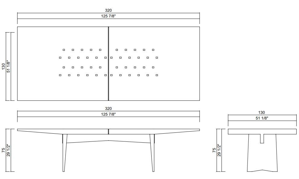MESA JANTAR 320 CM CANAVIAL