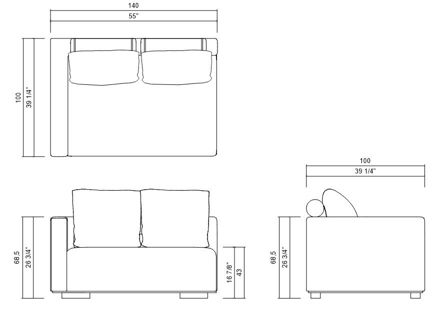 SINTRA RIGHT LEFT MODULE 55"