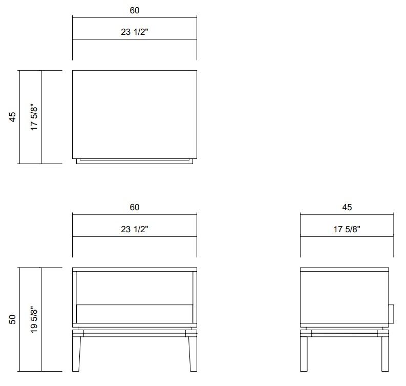 QUADRA BEDSIDE TABLE 19 5/8”