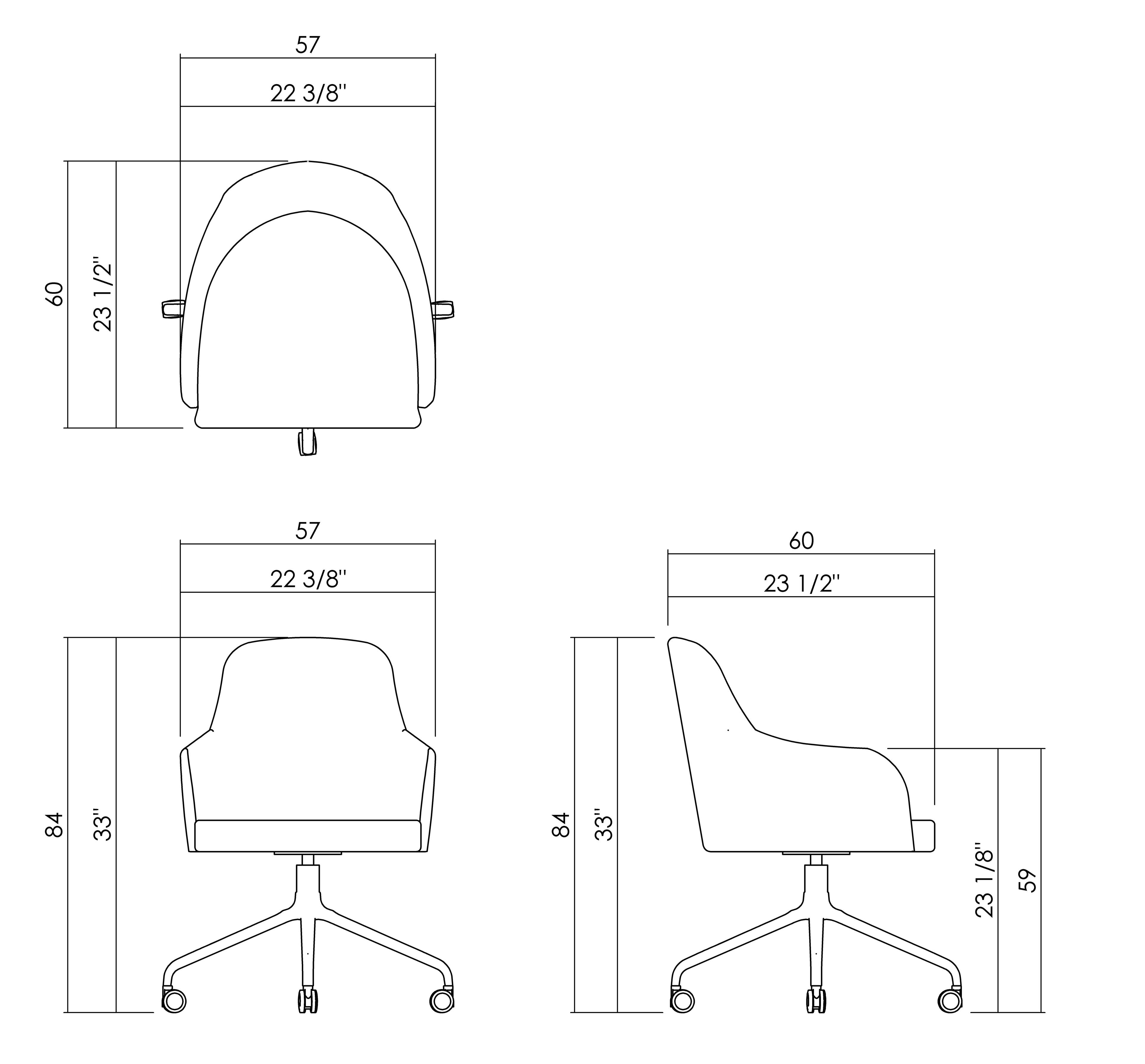 CHAIR WITH CASTERS