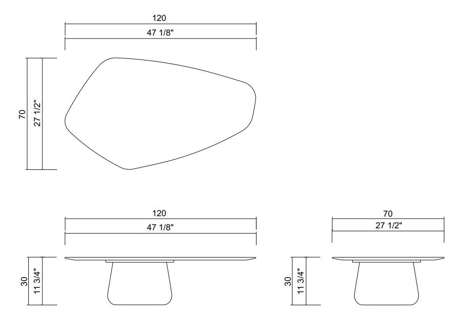 SEIXO COFFEE TABLE H11 3/4"