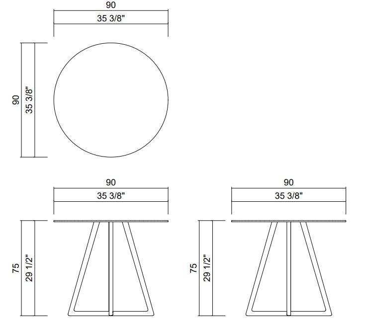 ÓRBITA SIDE TABLE D35 3/8"