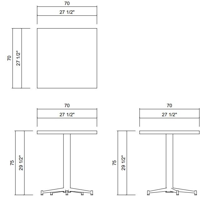 SAN MIGUEL DINING TABLE 27 1/2" X 27 1/2"