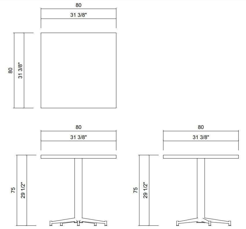 SAN MIGUEL DINING TABLE 31 3/8" X 1 3/8"