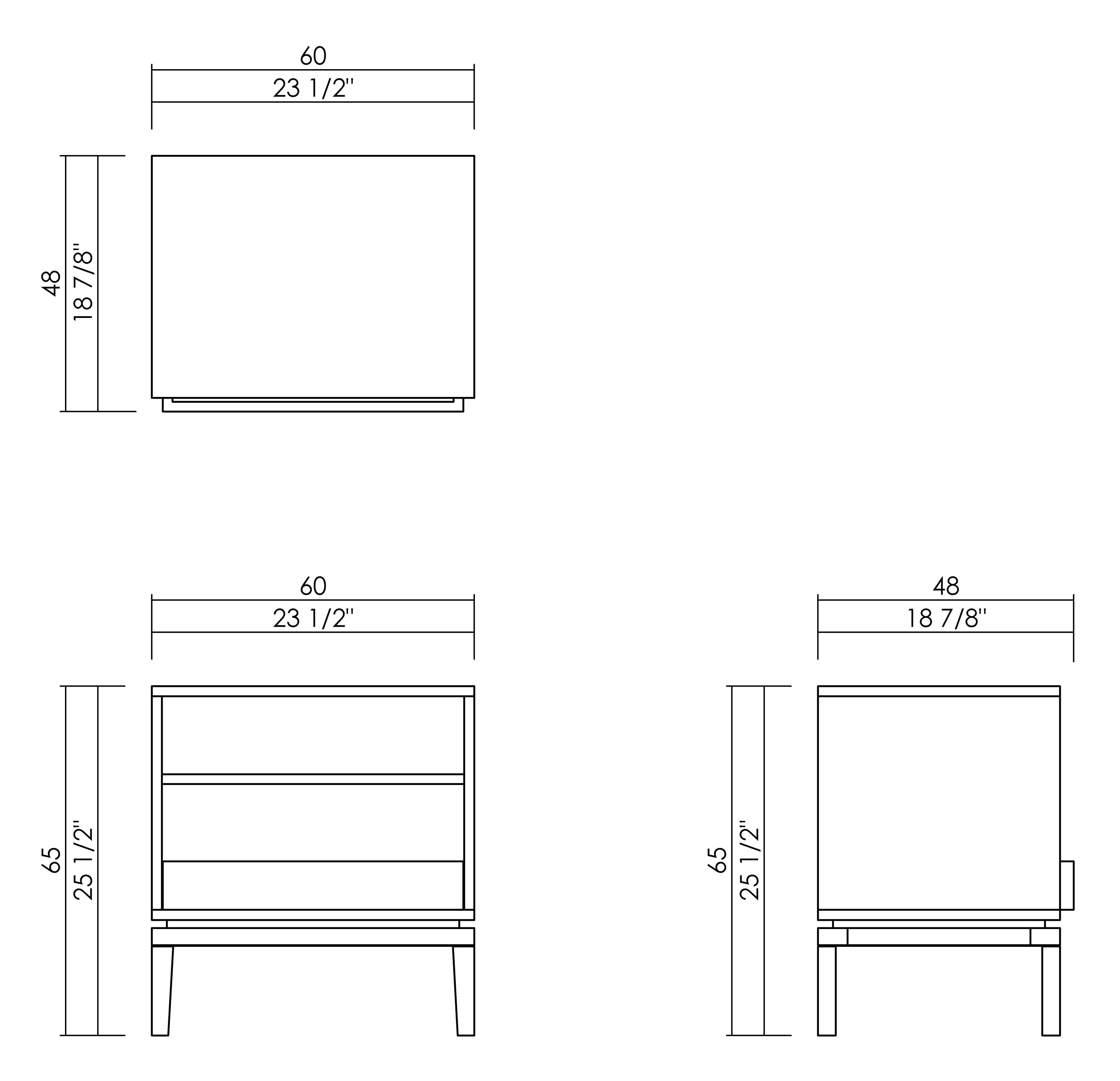QUADRA BEDSIDE TABLE 25 ½”